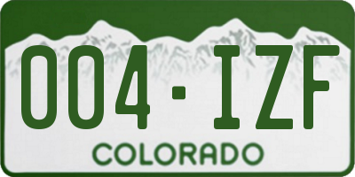 CO license plate 004IZF