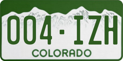 CO license plate 004IZH