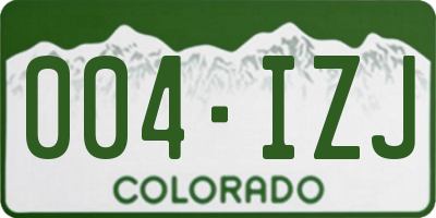 CO license plate 004IZJ