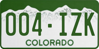 CO license plate 004IZK