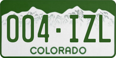 CO license plate 004IZL