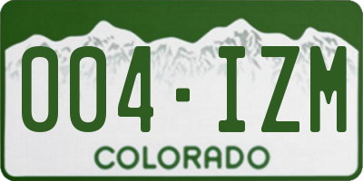 CO license plate 004IZM