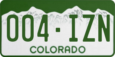 CO license plate 004IZN