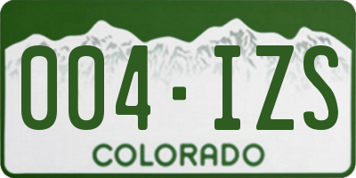 CO license plate 004IZS