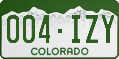 CO license plate 004IZY