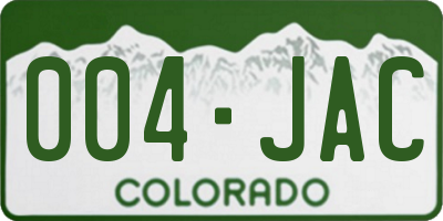 CO license plate 004JAC