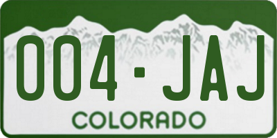 CO license plate 004JAJ