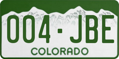 CO license plate 004JBE