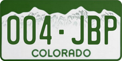 CO license plate 004JBP
