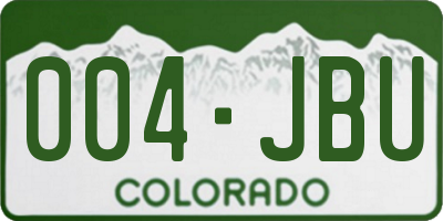 CO license plate 004JBU