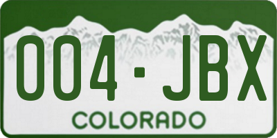 CO license plate 004JBX