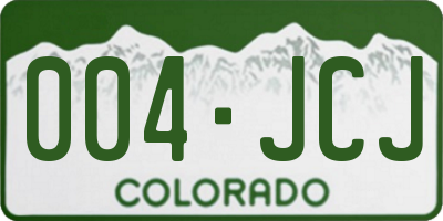 CO license plate 004JCJ