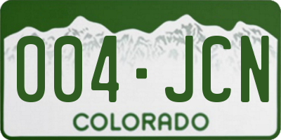 CO license plate 004JCN