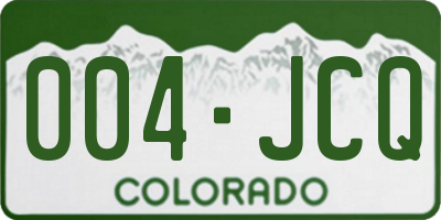 CO license plate 004JCQ