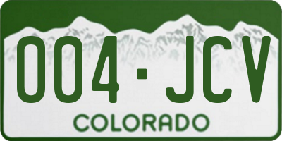 CO license plate 004JCV
