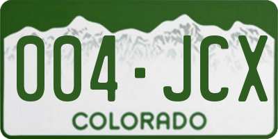CO license plate 004JCX