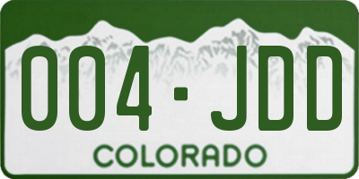 CO license plate 004JDD