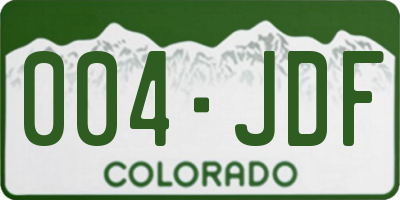 CO license plate 004JDF