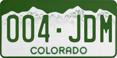 CO license plate 004JDM