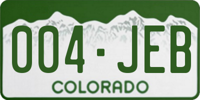 CO license plate 004JEB