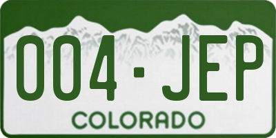 CO license plate 004JEP