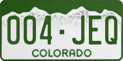 CO license plate 004JEQ