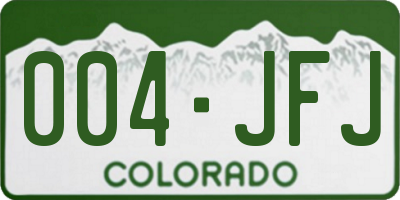 CO license plate 004JFJ