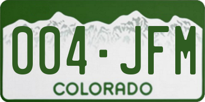 CO license plate 004JFM