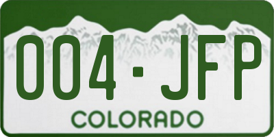CO license plate 004JFP