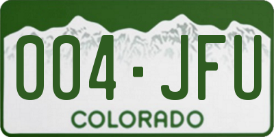 CO license plate 004JFU
