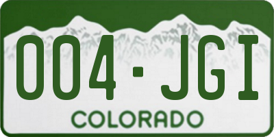 CO license plate 004JGI