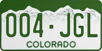 CO license plate 004JGL