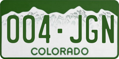 CO license plate 004JGN