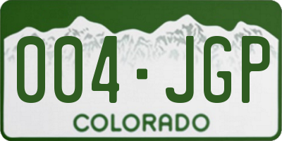 CO license plate 004JGP