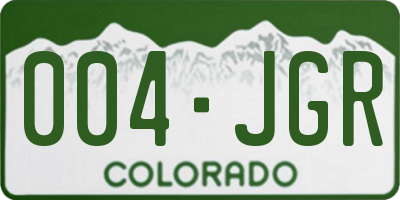 CO license plate 004JGR