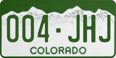 CO license plate 004JHJ
