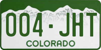 CO license plate 004JHT