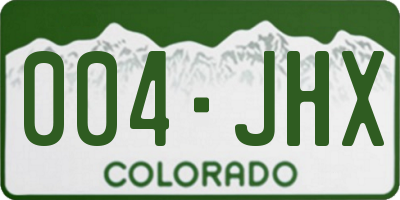CO license plate 004JHX