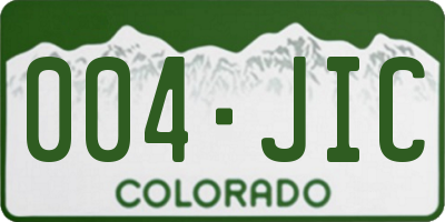 CO license plate 004JIC