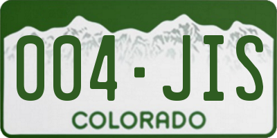 CO license plate 004JIS