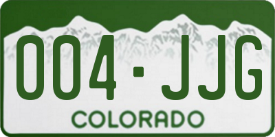 CO license plate 004JJG