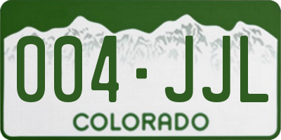 CO license plate 004JJL