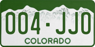 CO license plate 004JJO