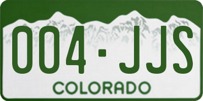 CO license plate 004JJS