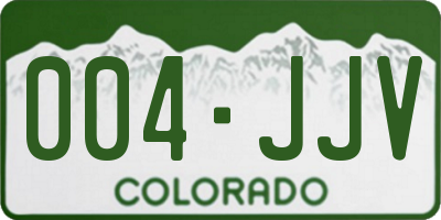 CO license plate 004JJV