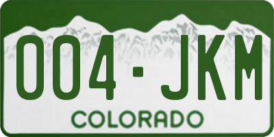 CO license plate 004JKM