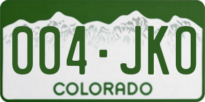 CO license plate 004JKO