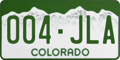 CO license plate 004JLA