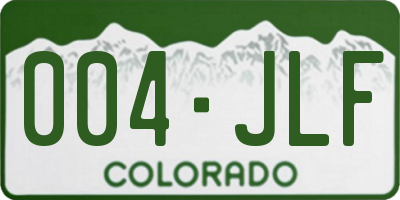 CO license plate 004JLF