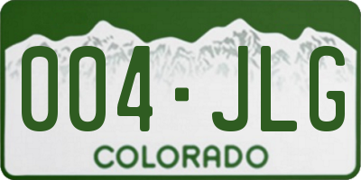 CO license plate 004JLG